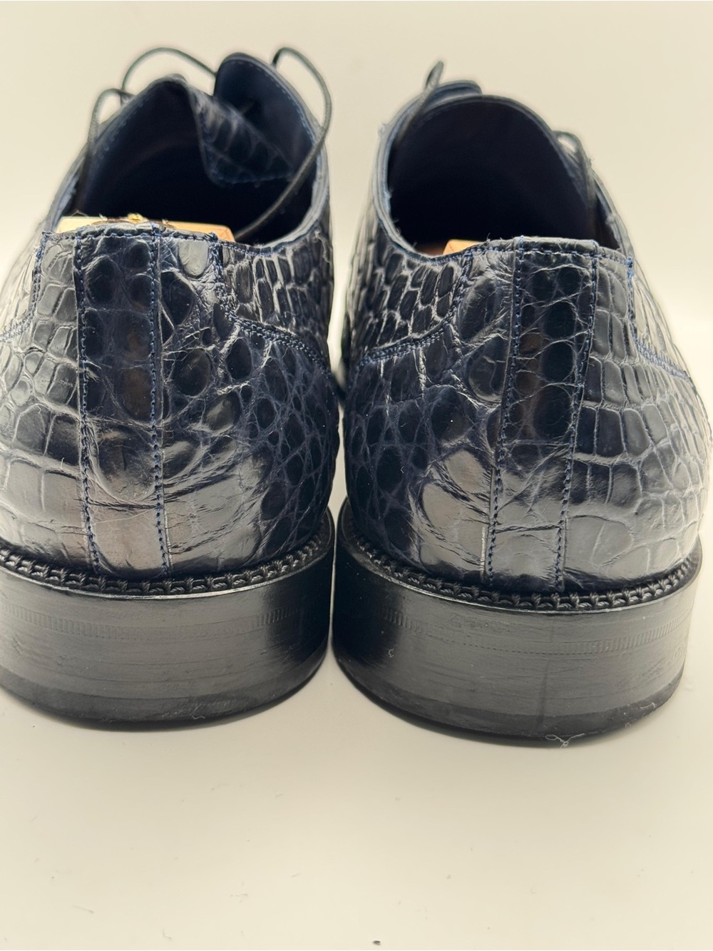 Mezlan Platinum Blue Crocodile Dress Shoes Size 14 - Picture 6 of 7